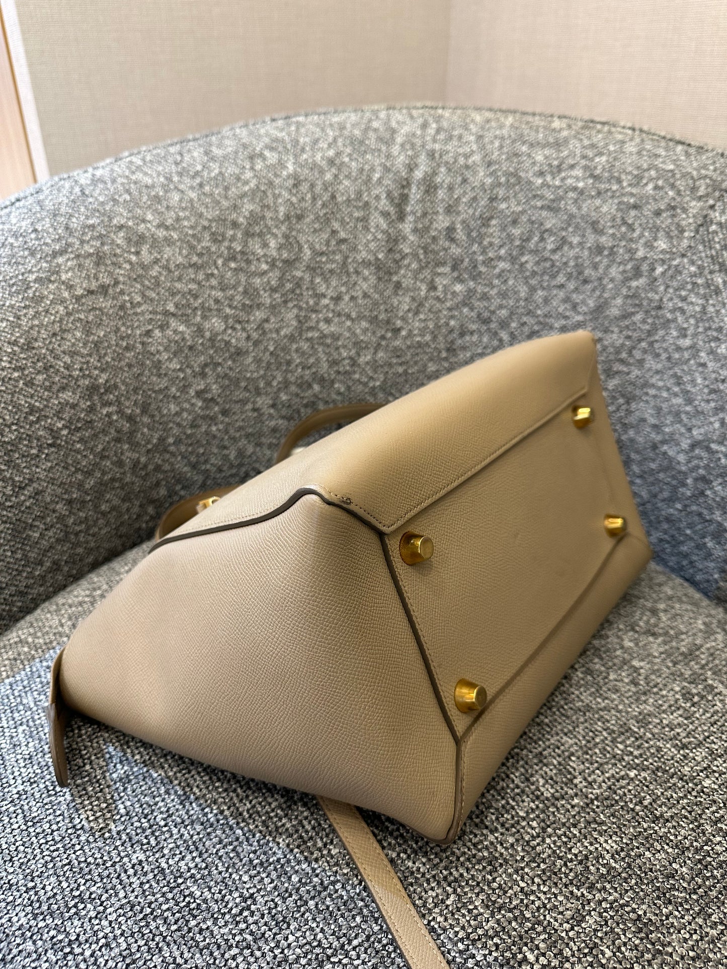 Celine Belt Bag in Beige Grained Calfskin