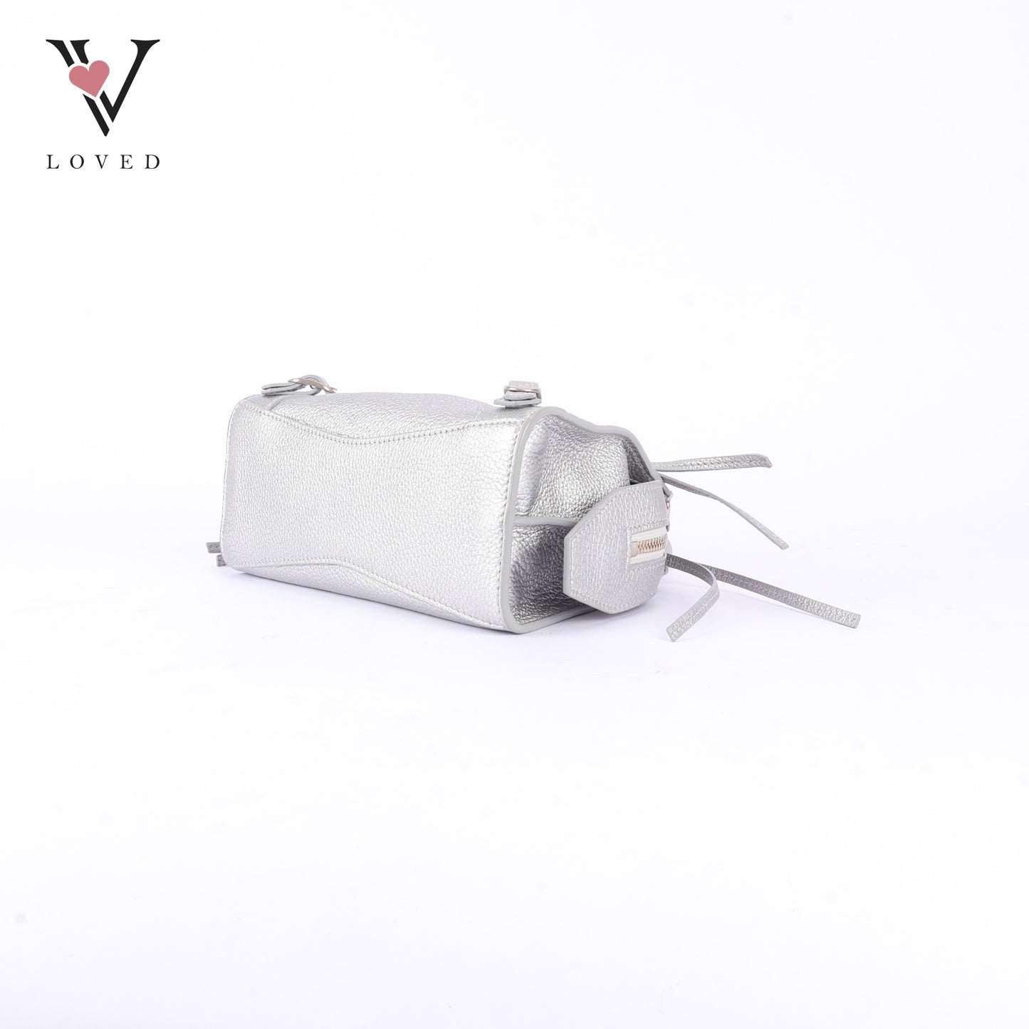 Balenciaga Neo Classic City Bag in Metallic Silver Grained Calfskin Leather