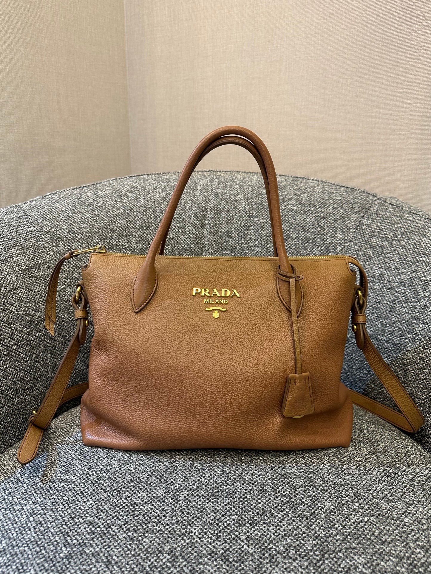 Prada Vitello Daino Leather Top Handle Bag