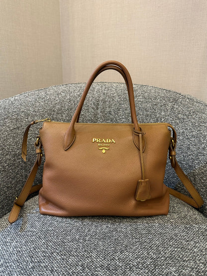 Prada Vitello Daino Leather Top Handle Bag