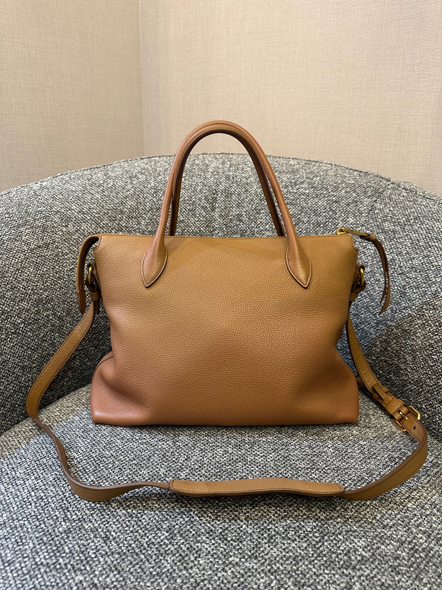 Prada Vitello Daino Leather Top Handle Bag
