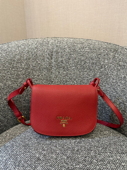 Prada Vitello Daino Leather Flap Crossbody Bag