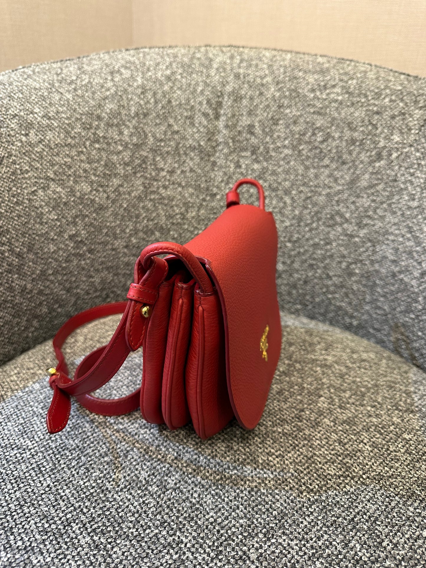 Prada Vitello Daino Leather Flap Crossbody Bag