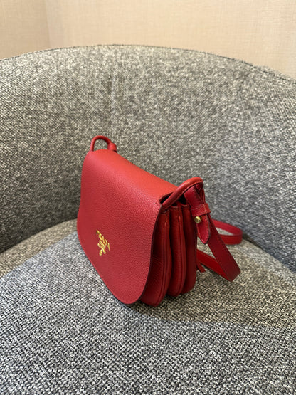 Prada Vitello Daino Leather Flap Crossbody Bag