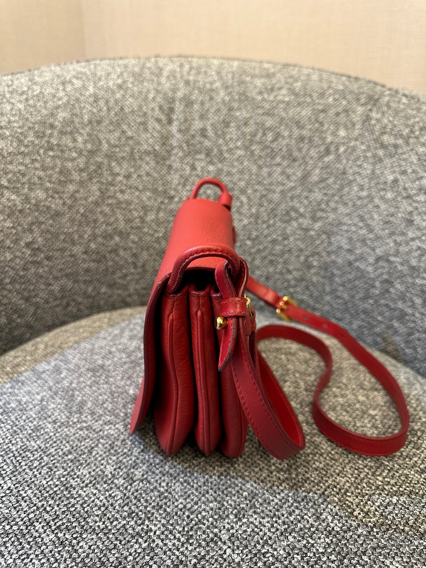 Prada Vitello Daino Leather Flap Crossbody Bag
