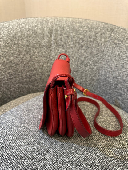 Prada Vitello Daino Leather Flap Crossbody Bag
