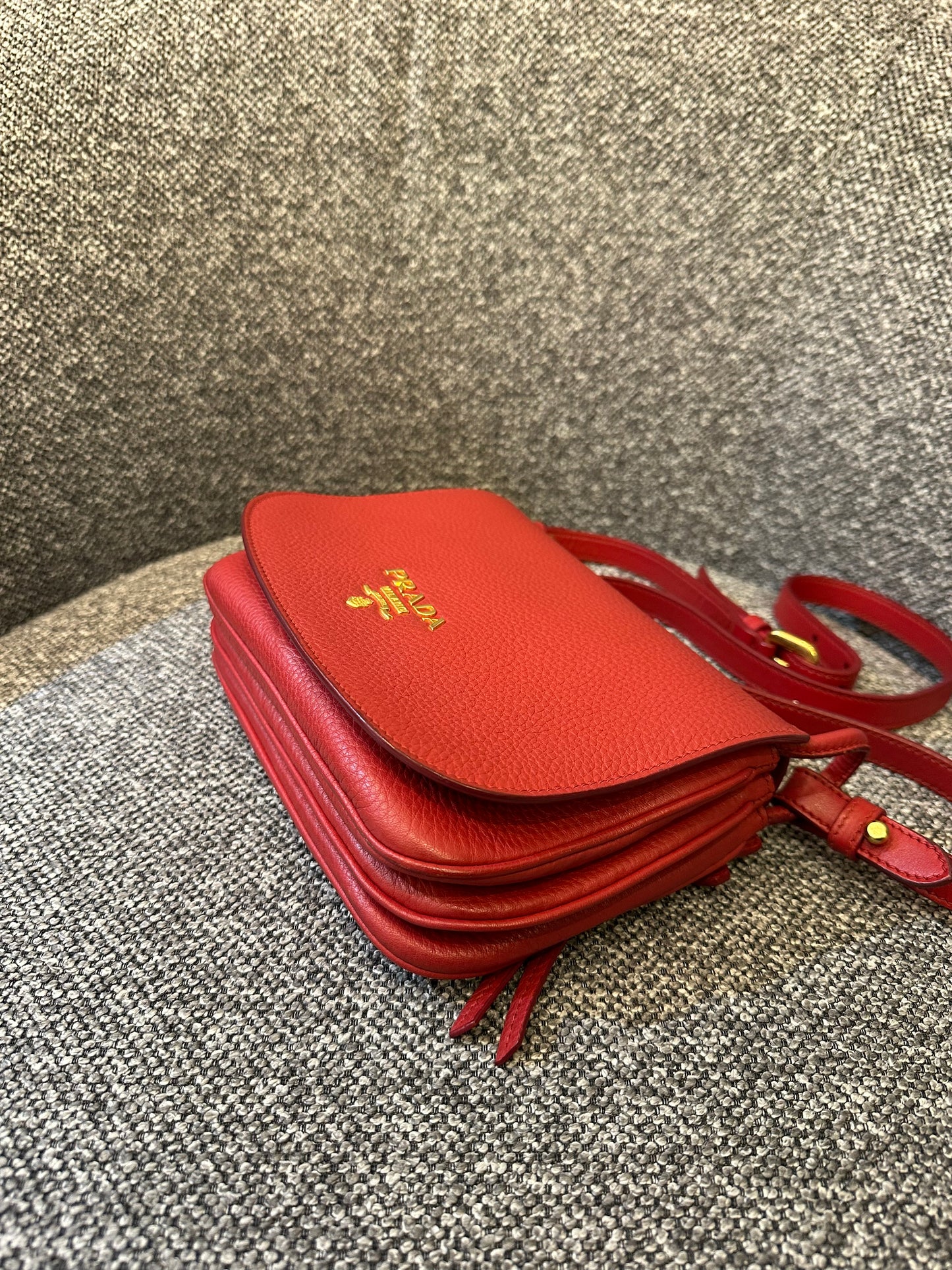 Prada Vitello Daino Leather Flap Crossbody Bag