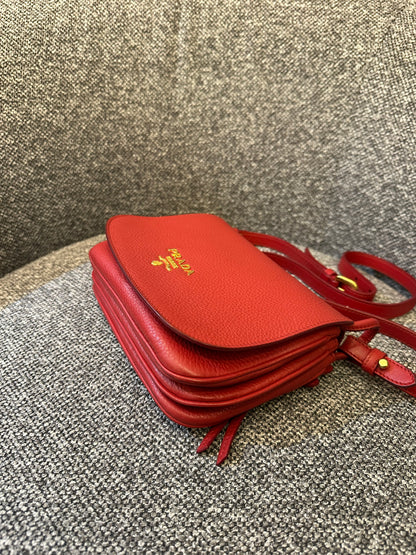 Prada Vitello Daino Leather Flap Crossbody Bag