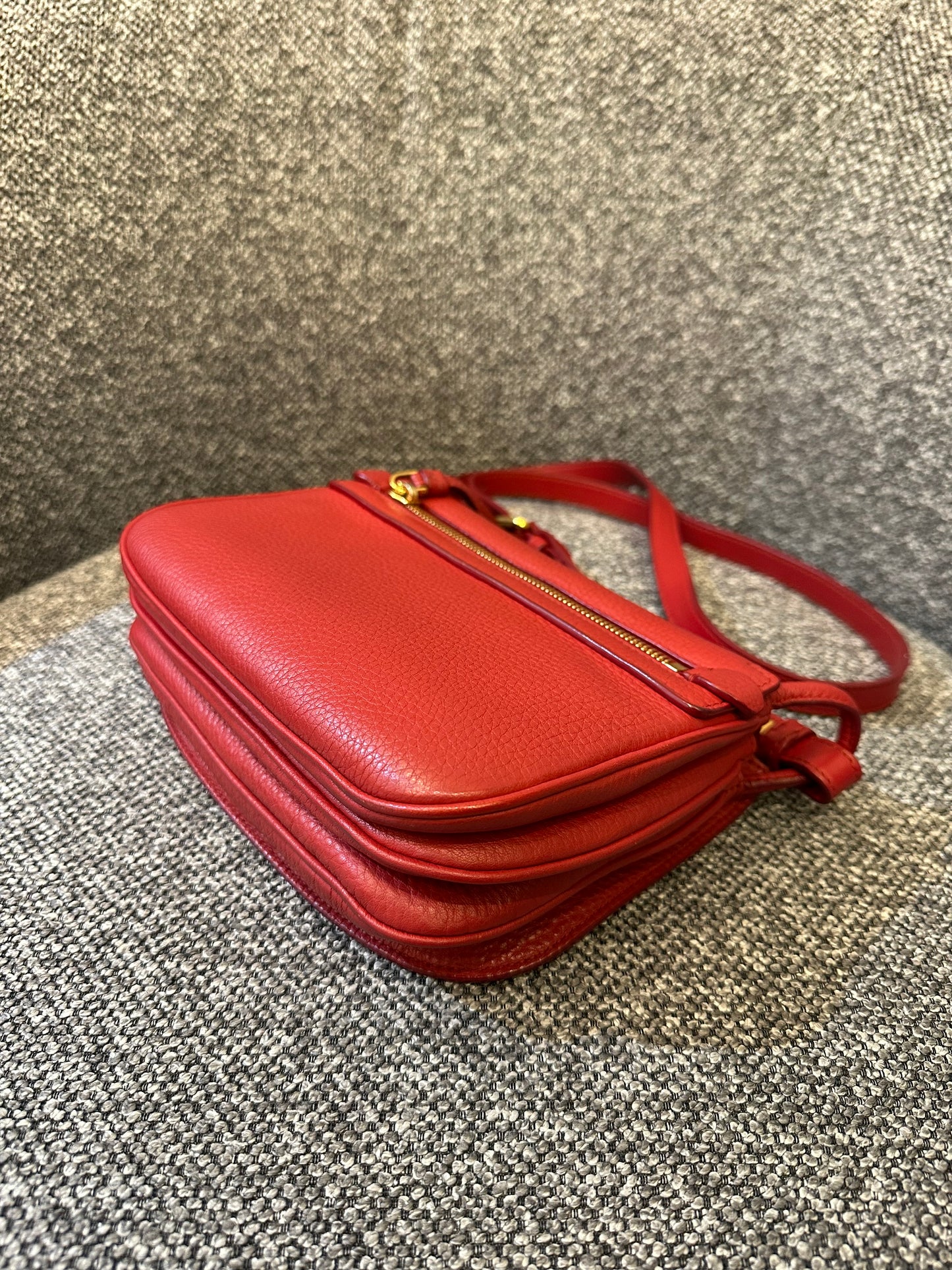 Prada Vitello Daino Leather Flap Crossbody Bag
