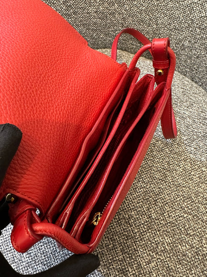 Prada Vitello Daino Leather Flap Crossbody Bag