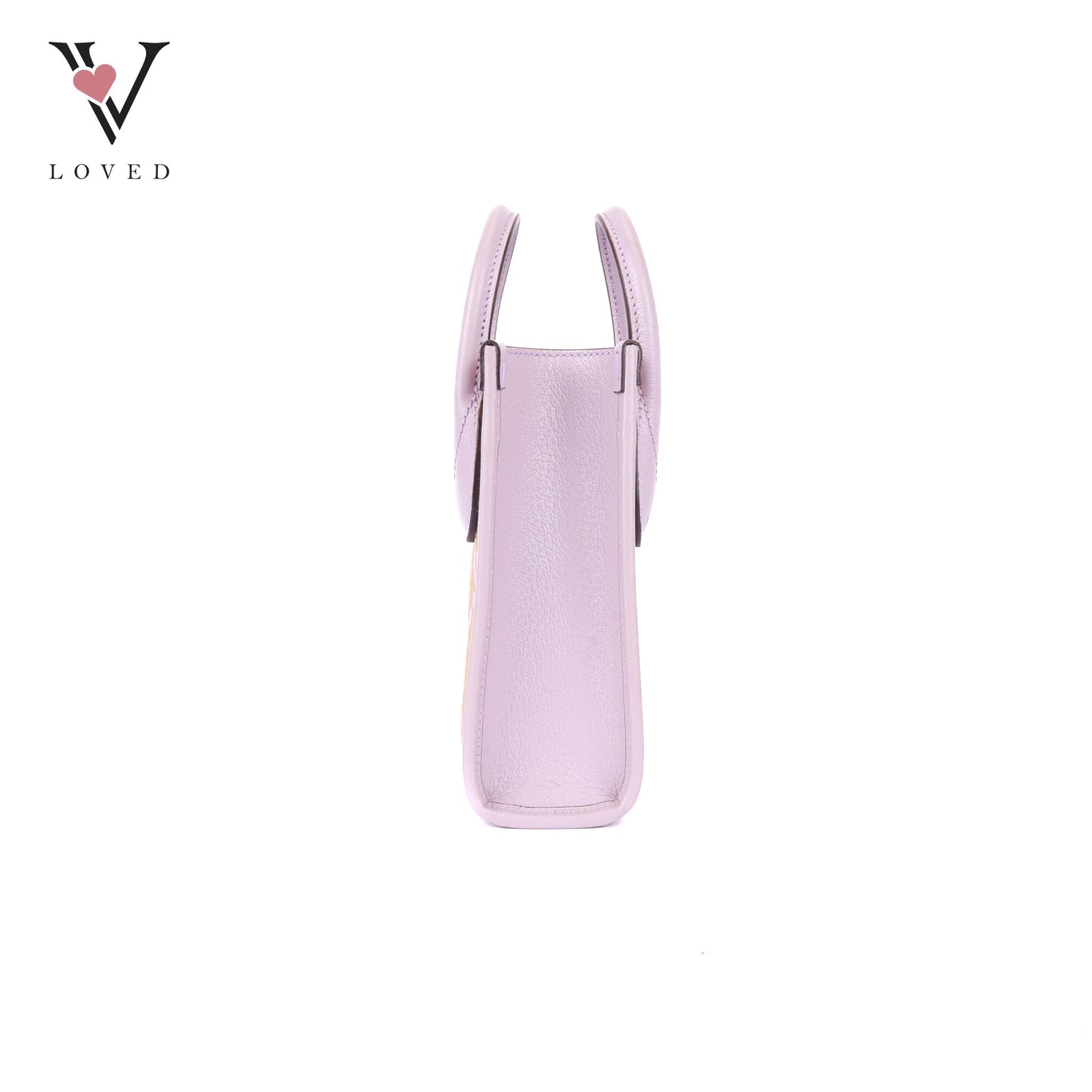 Gucci GG Mini Tote Bag in Beige with Purple Leather Trim