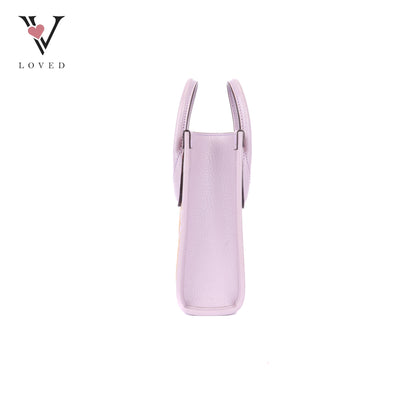 Gucci GG Mini Tote Bag in Beige with Purple Leather Trim