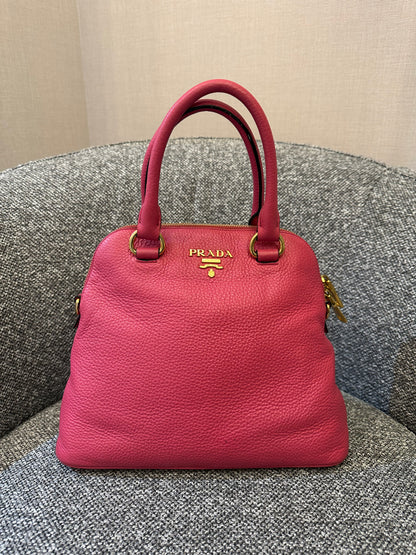 Prada Vitello Daino Dome Satchel Handbag