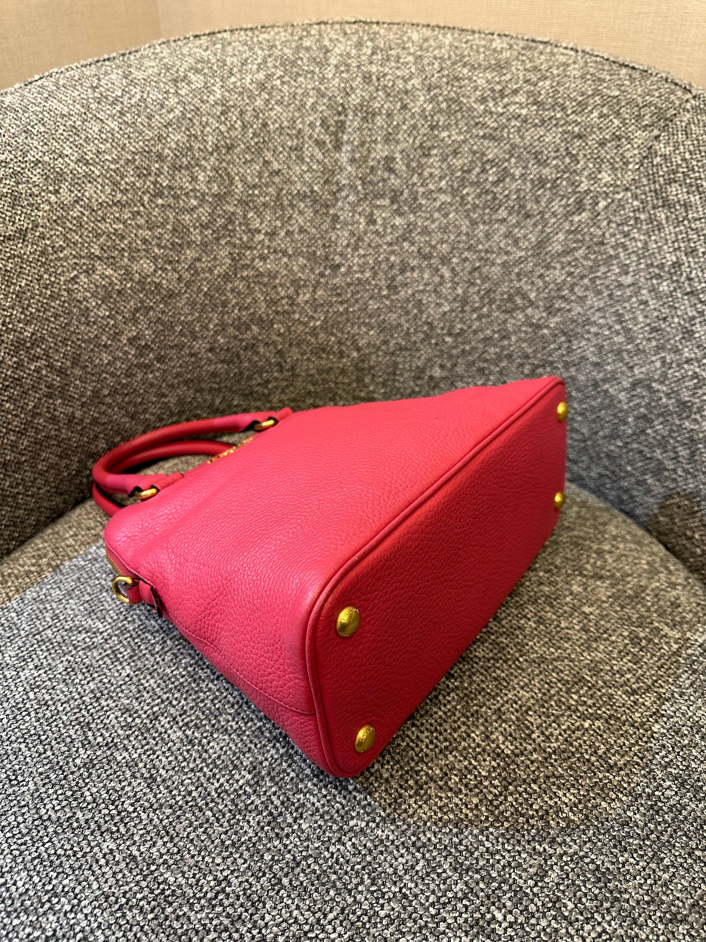 Prada Vitello Daino Dome Satchel Handbag