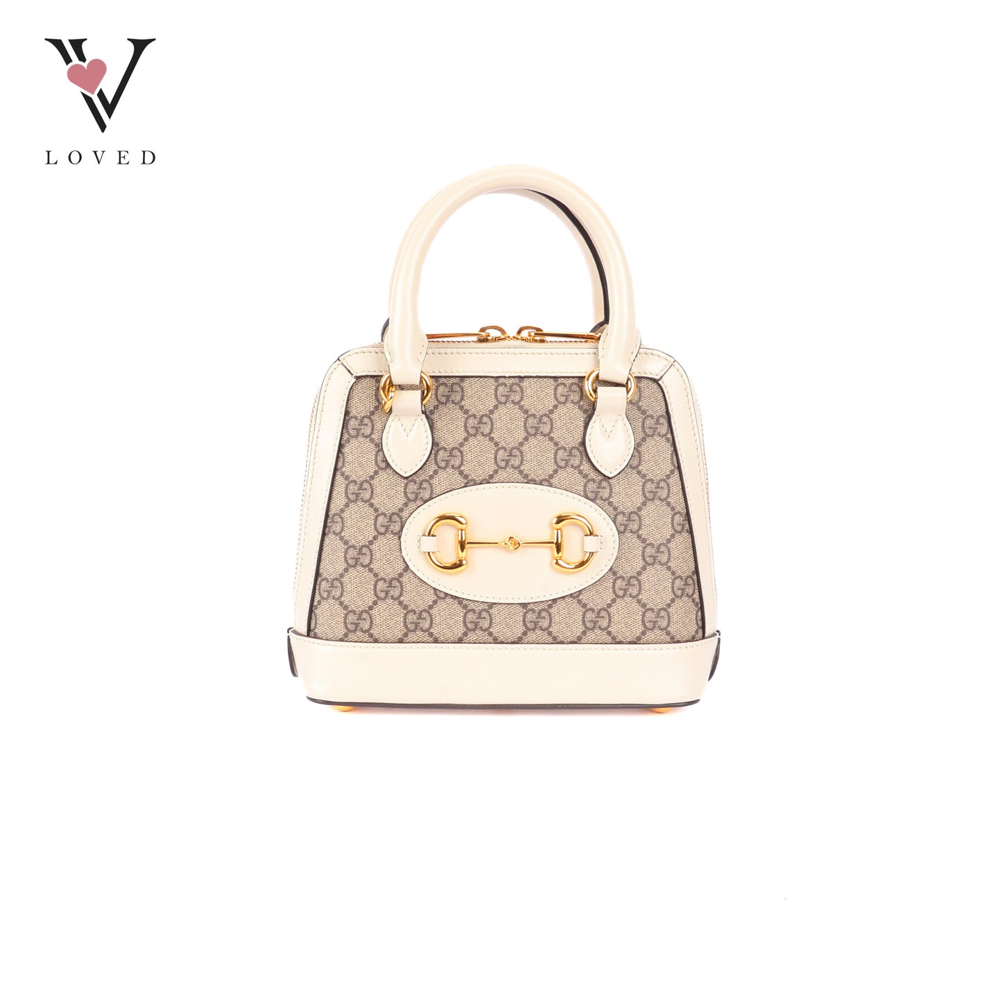 Gucci Horsebit 1995 Mini Top Handle Bag in White Leather