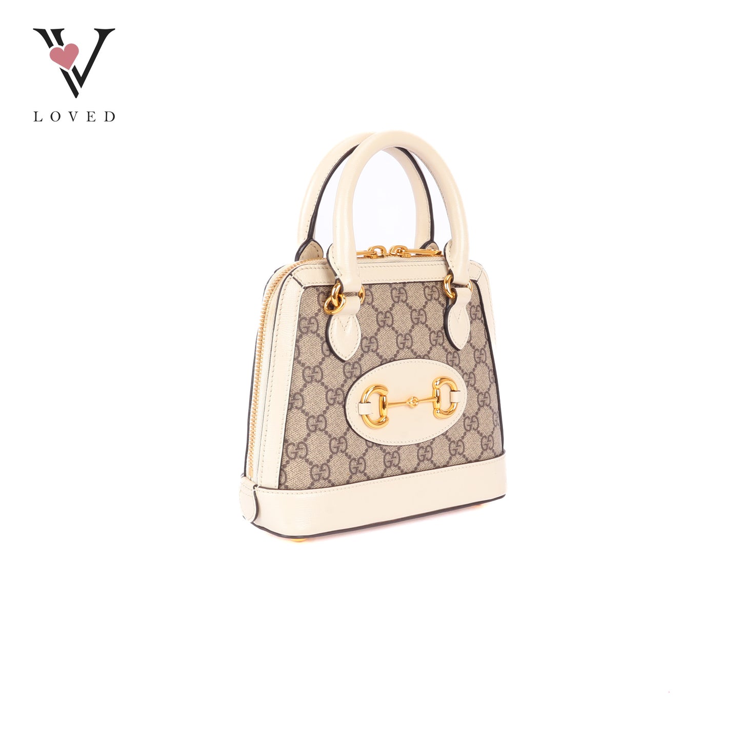 Gucci Horsebit 1995 Mini Top Handle Bag in White Leather