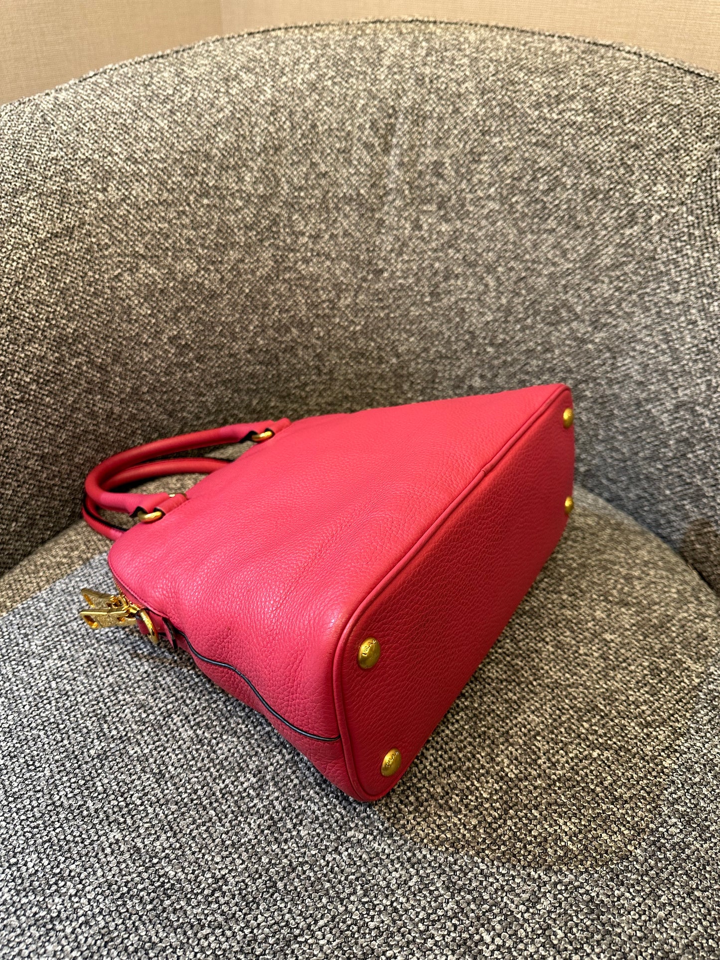 Prada Vitello Daino Dome Satchel Handbag