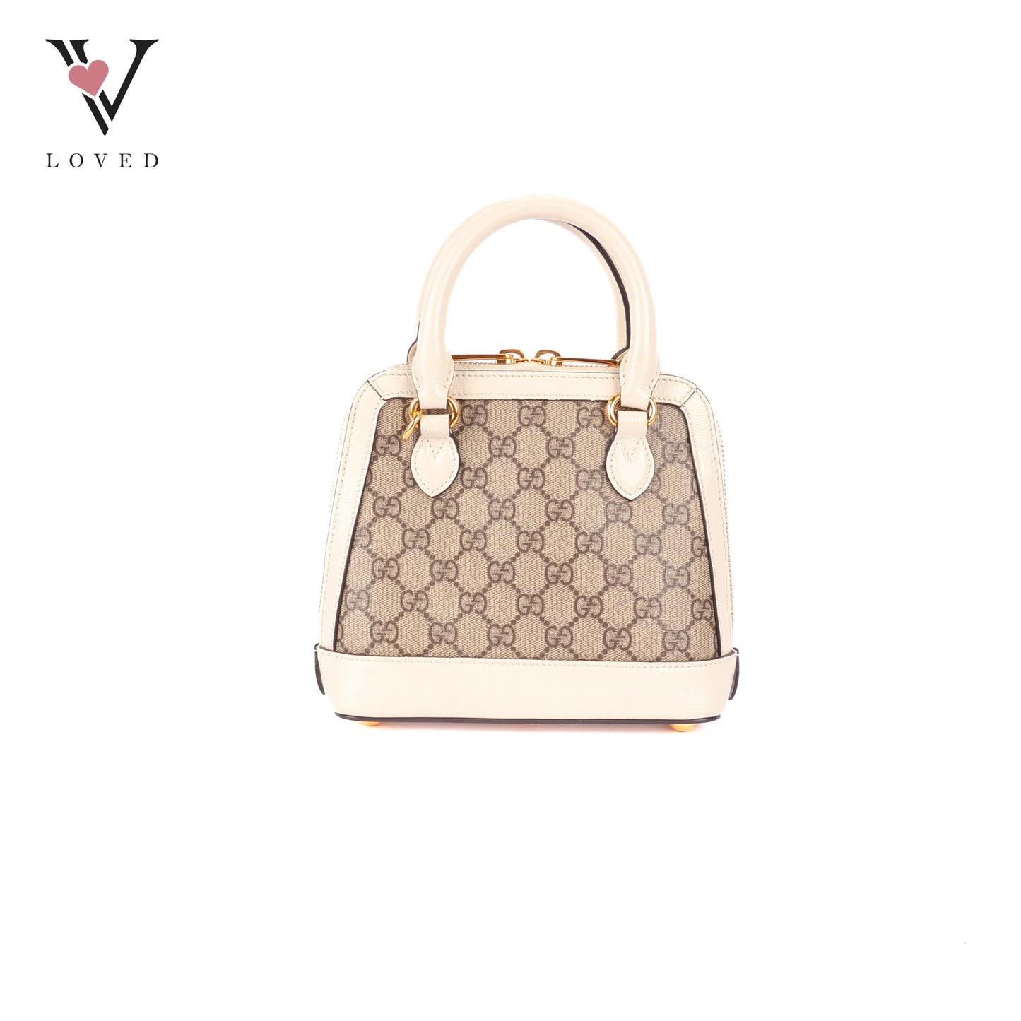 Gucci Horsebit 1995 Mini Top Handle Bag in White Leather