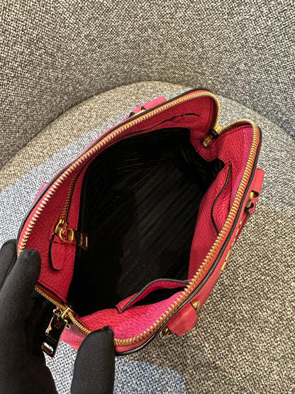 Prada Vitello Daino Dome Satchel Handbag
