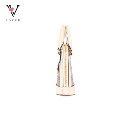 Gucci Horsebit 1995 Mini Top Handle Bag in White Leather