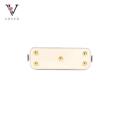 Gucci Horsebit 1995 Mini Top Handle Bag in White Leather