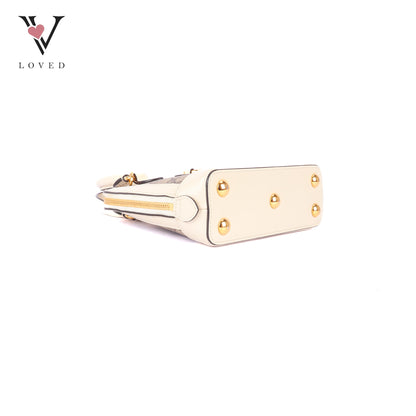 Gucci Horsebit 1995 Mini Top Handle Bag in White Leather