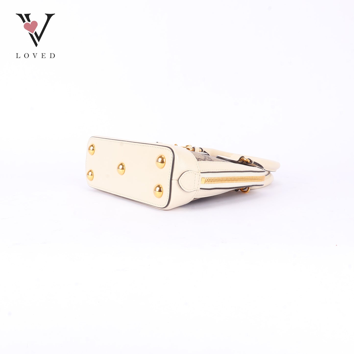 Gucci Horsebit 1995 Mini Top Handle Bag in White Leather