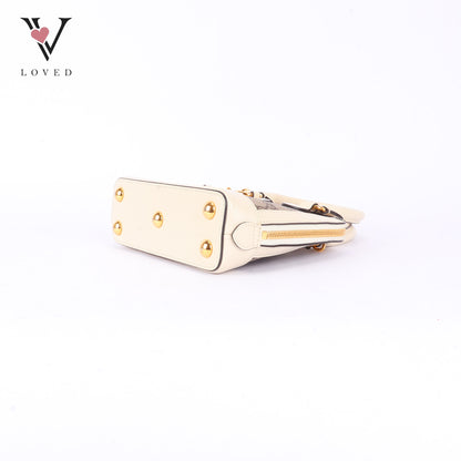 Gucci Horsebit 1995 Mini Top Handle Bag in White Leather