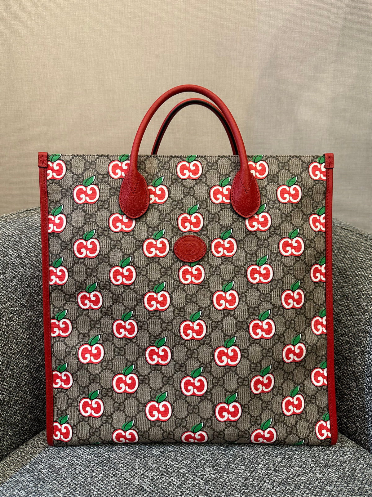 Gucci GG Supreme Apple Print Tote Bag