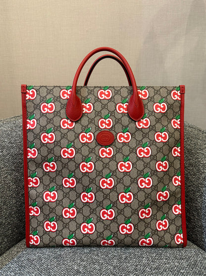 Gucci GG Supreme Apple Print Tote Bag
