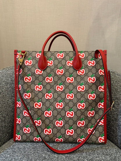 Gucci GG Supreme Apple Print Tote Bag