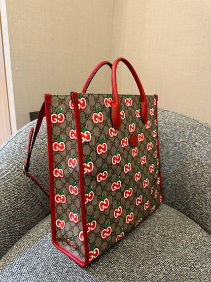 Gucci GG Supreme Apple Print Tote Bag