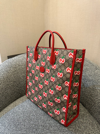 Gucci GG Supreme Apple Print Tote Bag