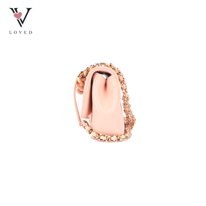 Chanel Flap Bag in Light Pink Quilted Lambskin & Resin Bi-color Chain