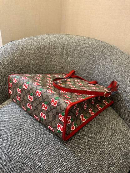Gucci GG Supreme Apple Print Tote Bag