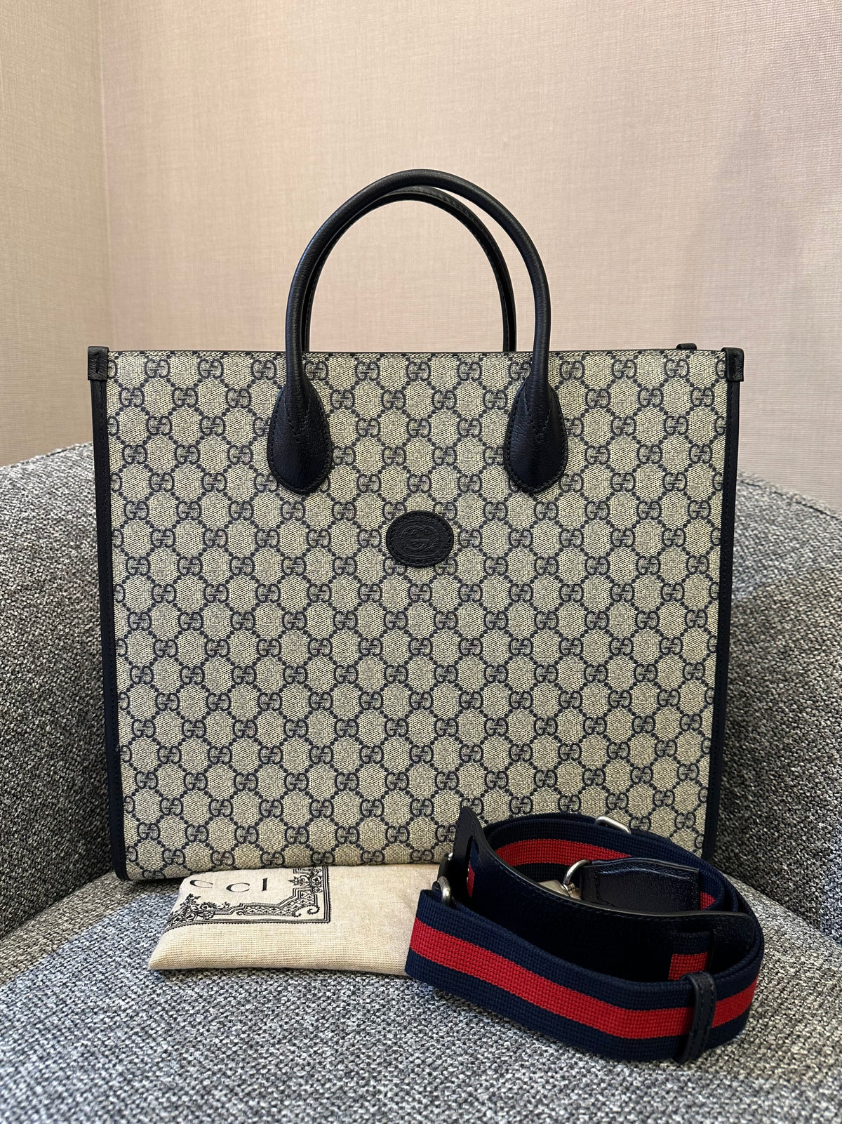 Gucci Interlocking GG Supreme Canvas Tote Bag