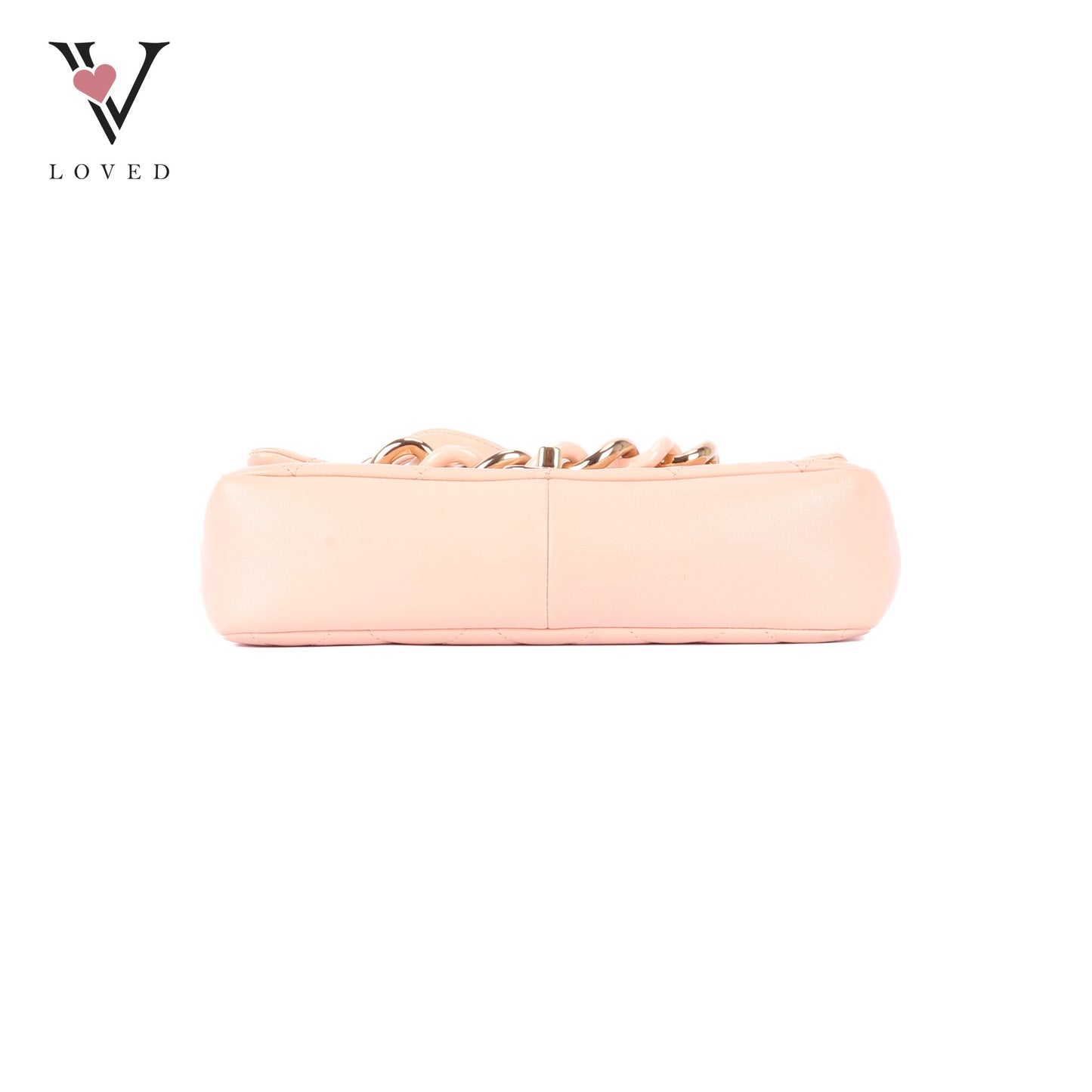 Chanel Flap Bag in Light Pink Quilted Lambskin & Resin Bi-color Chain