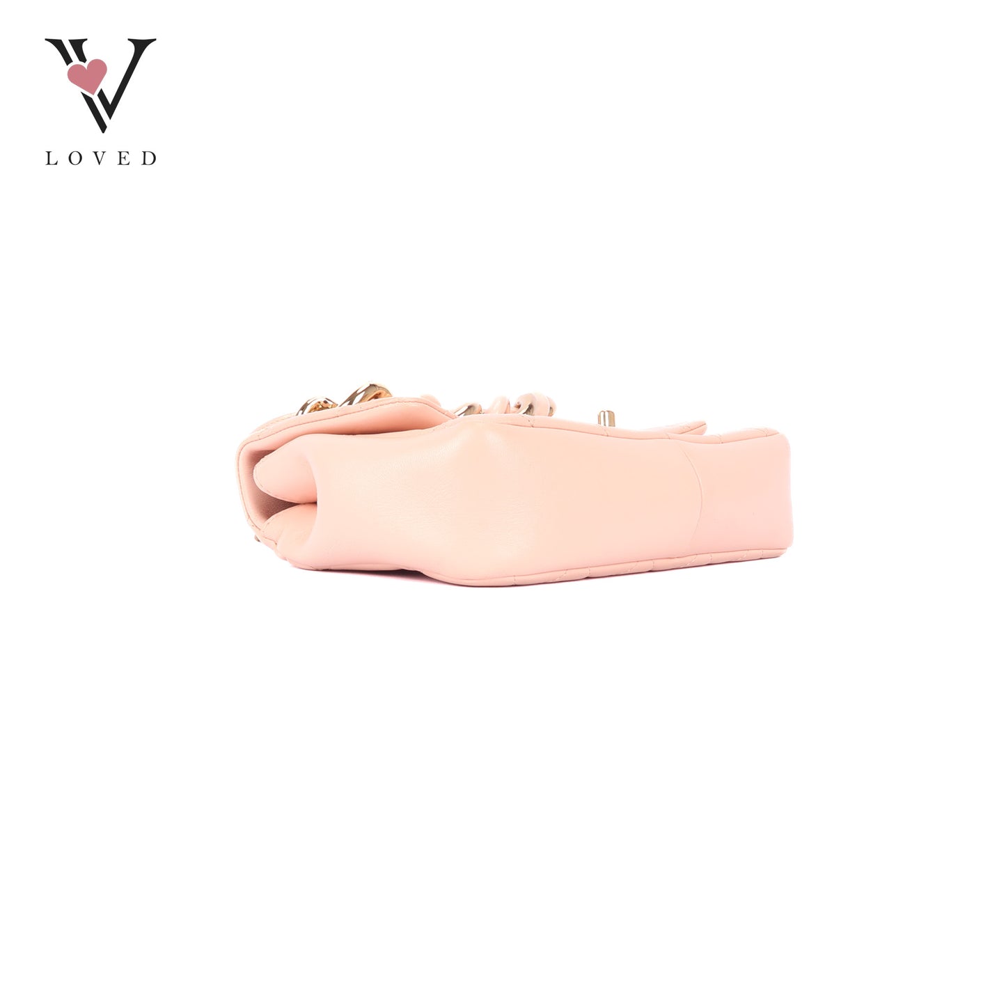 Chanel Flap Bag in Light Pink Quilted Lambskin & Resin Bi-color Chain