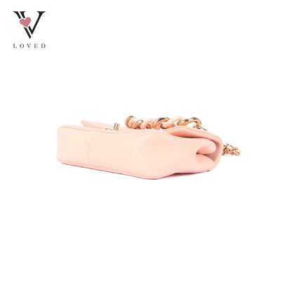 Chanel Flap Bag in Light Pink Quilted Lambskin & Resin Bi-color Chain