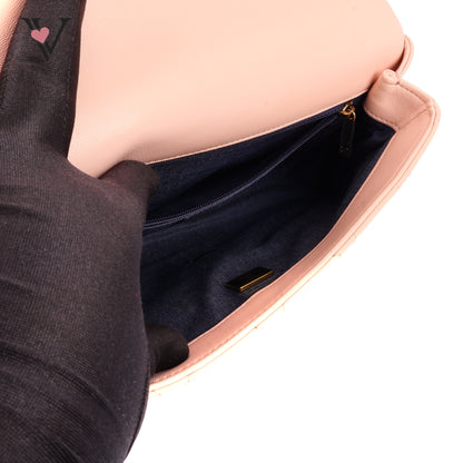 Chanel Flap Bag in Light Pink Quilted Lambskin & Resin Bi-color Chain