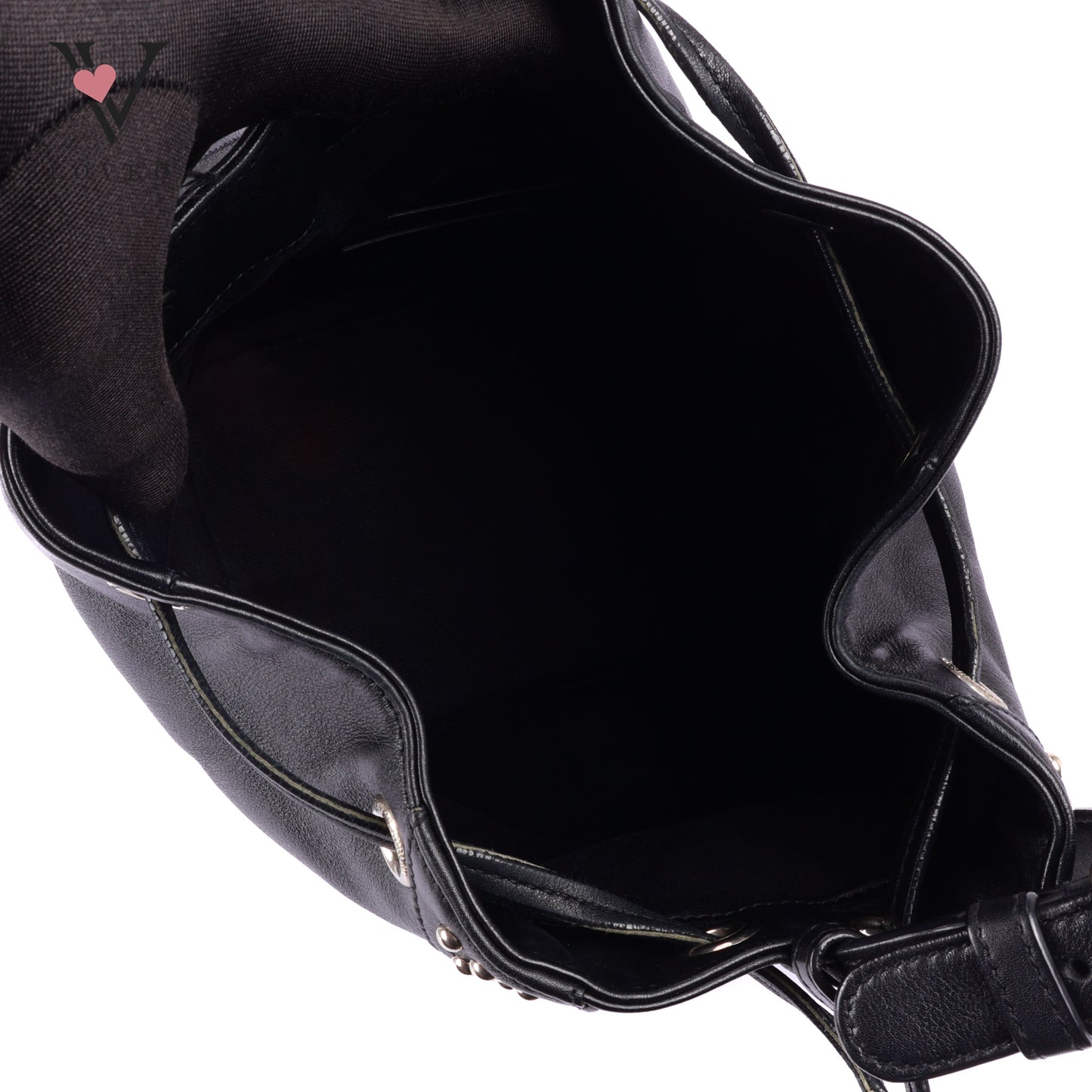 YSL	Small Y Studs Bucket Bag in Black Calfskin Leather