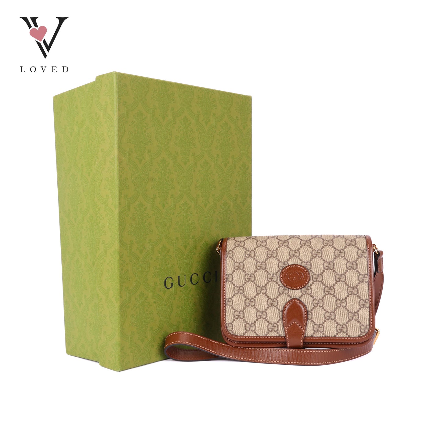 Gucci GG Supreme Mini Retro Interlocking G Flap in Azalea Calfskin Leather