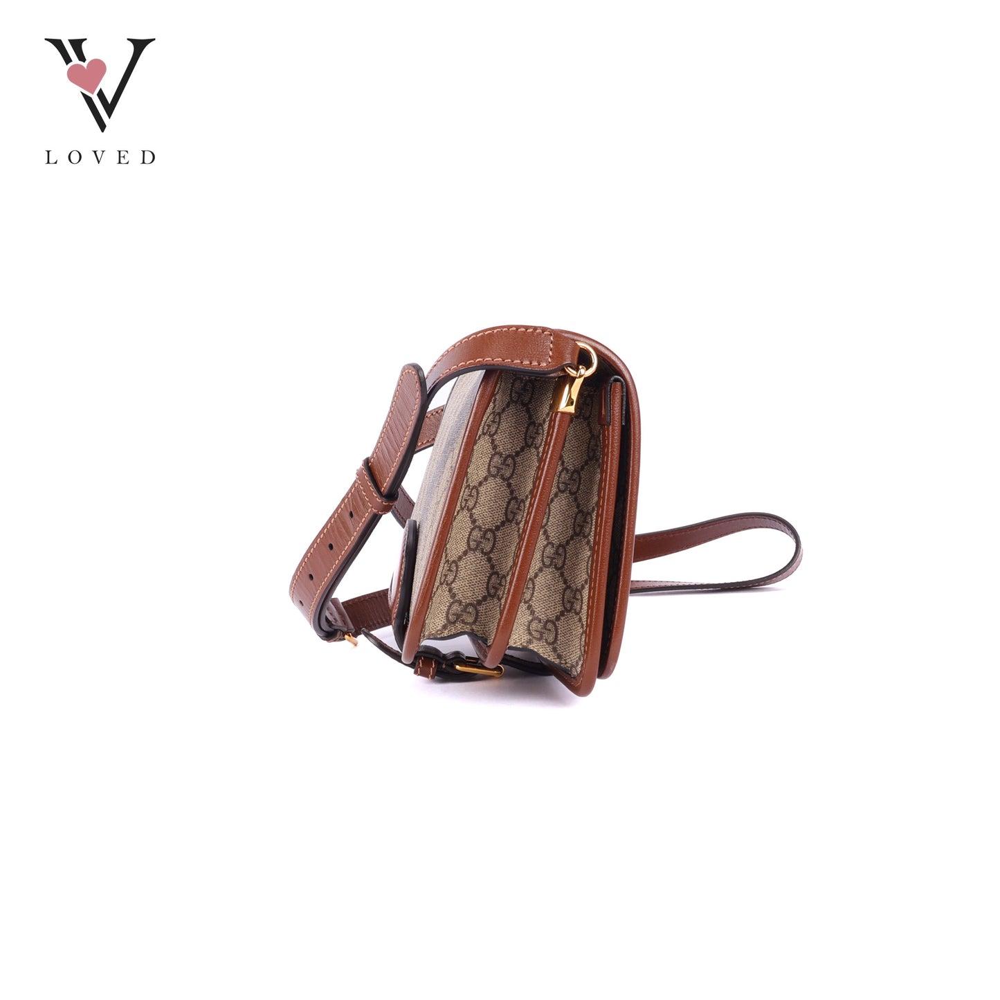 Gucci GG Supreme Mini Retro Interlocking G Flap in Azalea Calfskin Leather