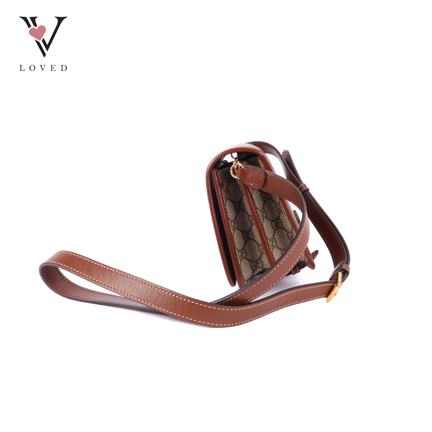 Gucci GG Supreme Mini Retro Interlocking G Flap in Azalea Calfskin Leather