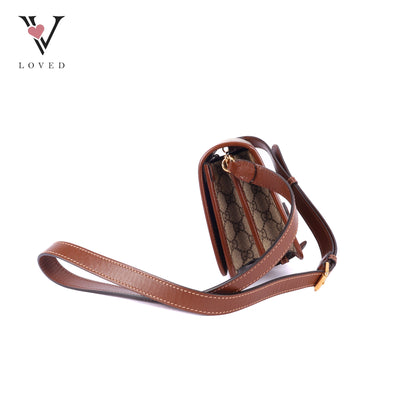 Gucci GG Supreme Mini Retro Interlocking G Flap in Azalea Calfskin Leather