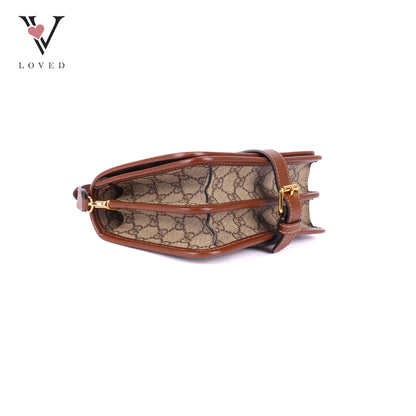 Gucci GG Supreme Mini Retro Interlocking G Flap in Azalea Calfskin Leather