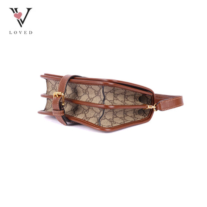 Gucci GG Supreme Mini Retro Interlocking G Flap in Azalea Calfskin Leather