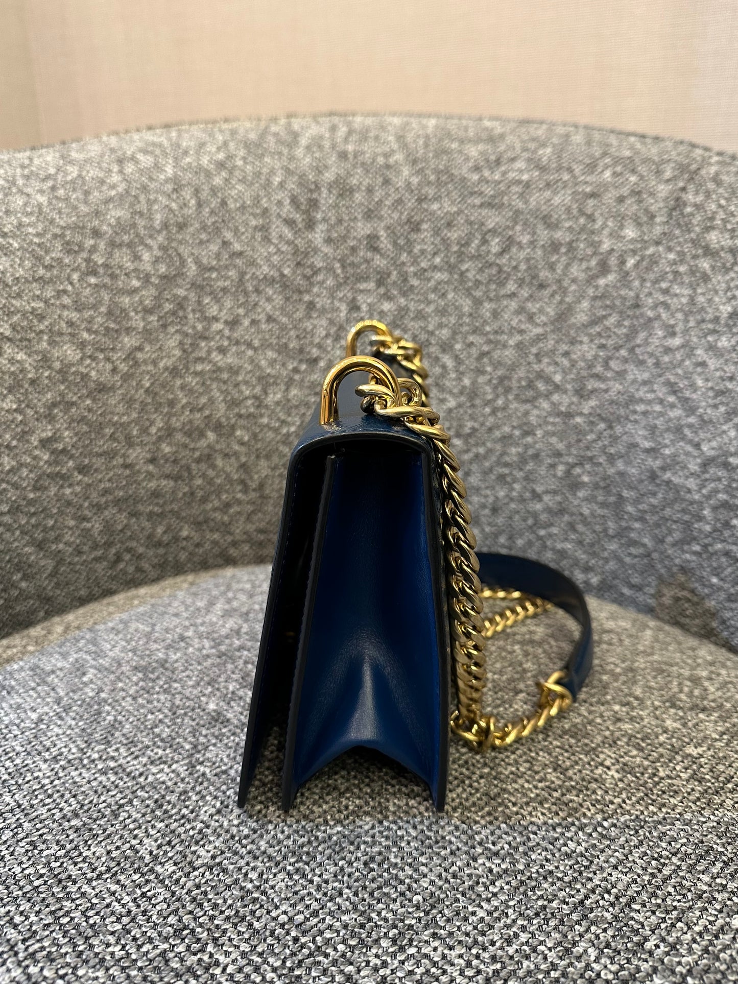 Prada Saffiano Chain Shoulder Bag in Blue-Green