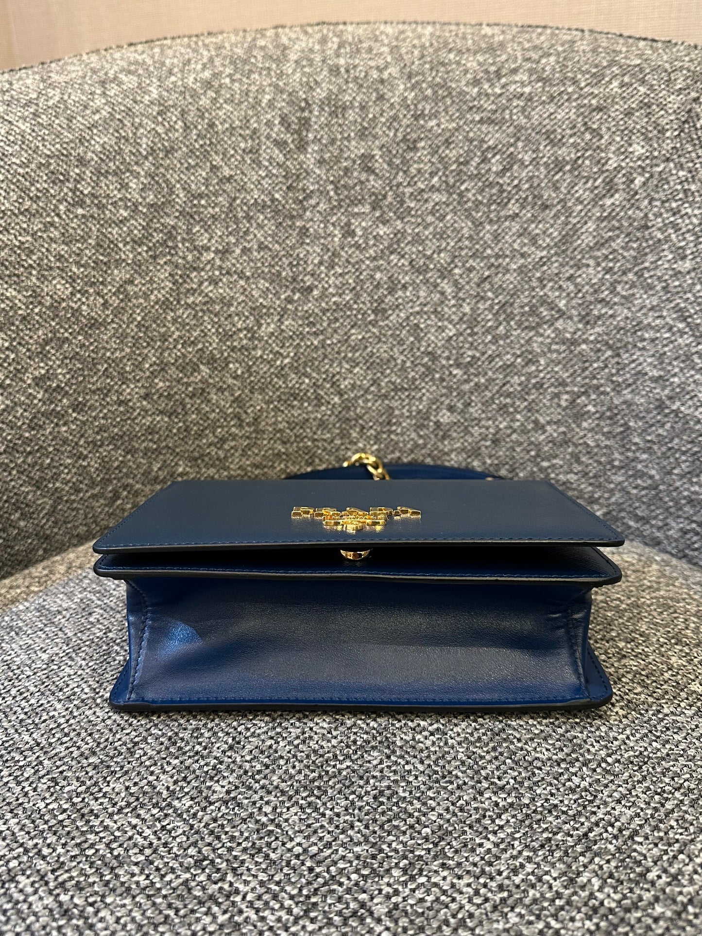 Prada Saffiano Chain Shoulder Bag in Blue-Green