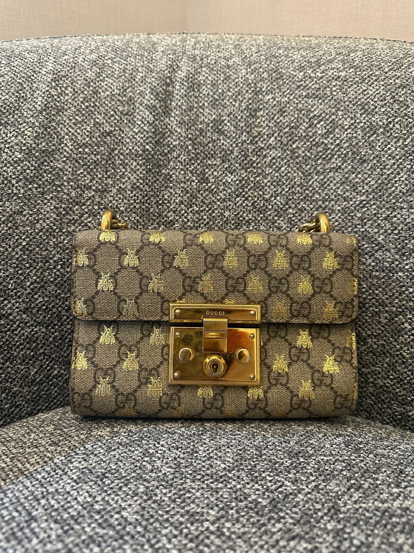 Gucci Padlock Small Shoulder Bag in GG Supreme Canvas